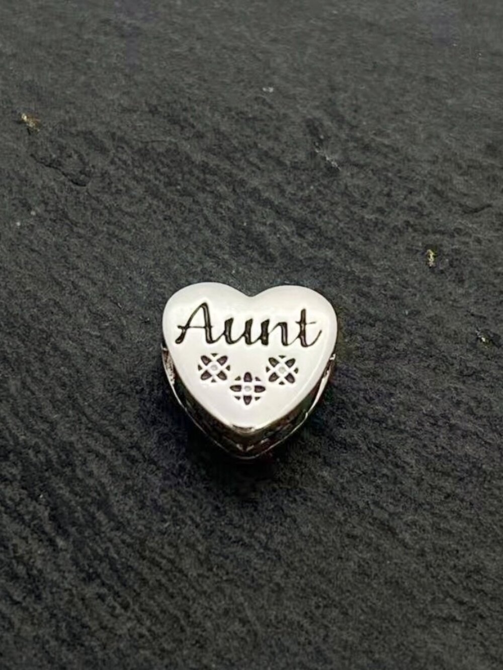 Pandora Aunt Heart Charm Sterling Silver Travel Jewelry